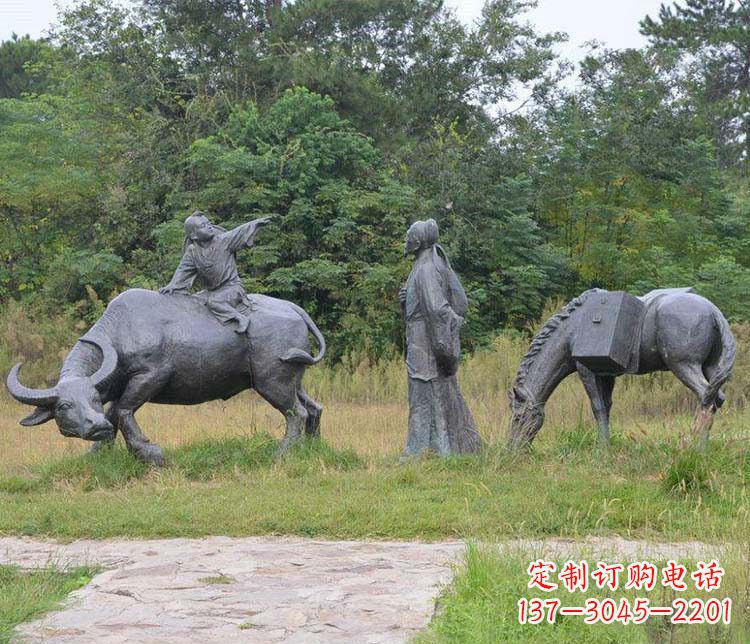 宁夏杜牧小品铜雕精致雕刻,传递出朴实之美