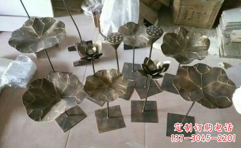 宁夏精美荷叶锻铜雕塑