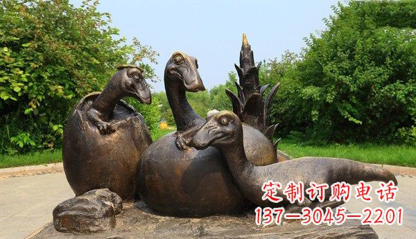 宁夏公园仿真恐龙铜雕