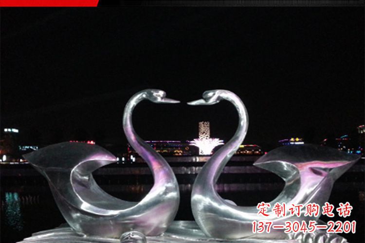 宁夏中领雕塑定制不锈钢仙鹤雕塑