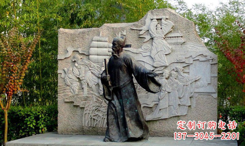 宁夏公园海瑞古代名人人物铜雕