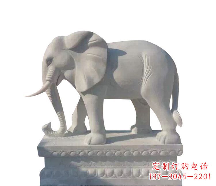 宁夏优质汉白玉大象动物石雕