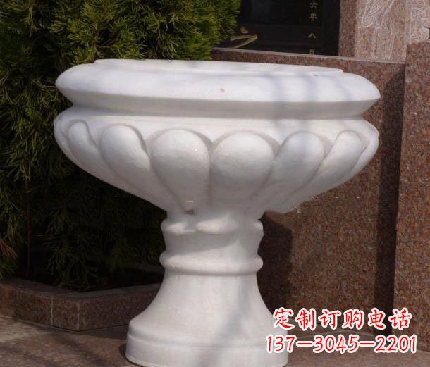 宁夏中领雕塑——汉白玉花盆石雕