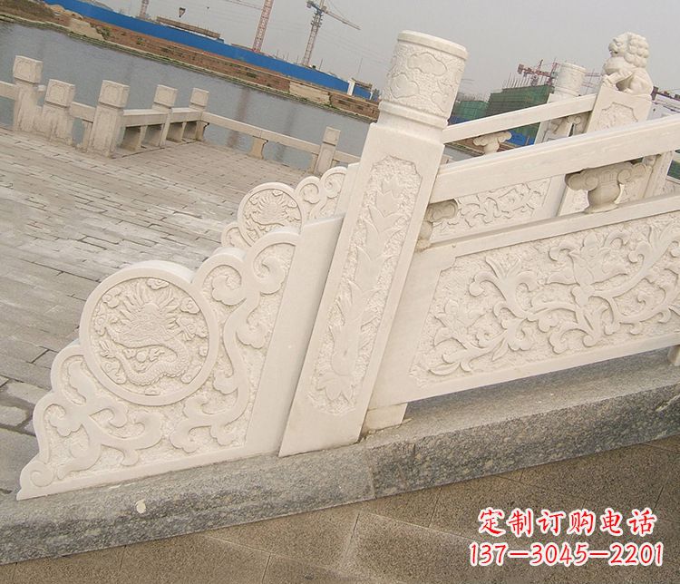 宁夏汉白玉精美园林栏板雕塑