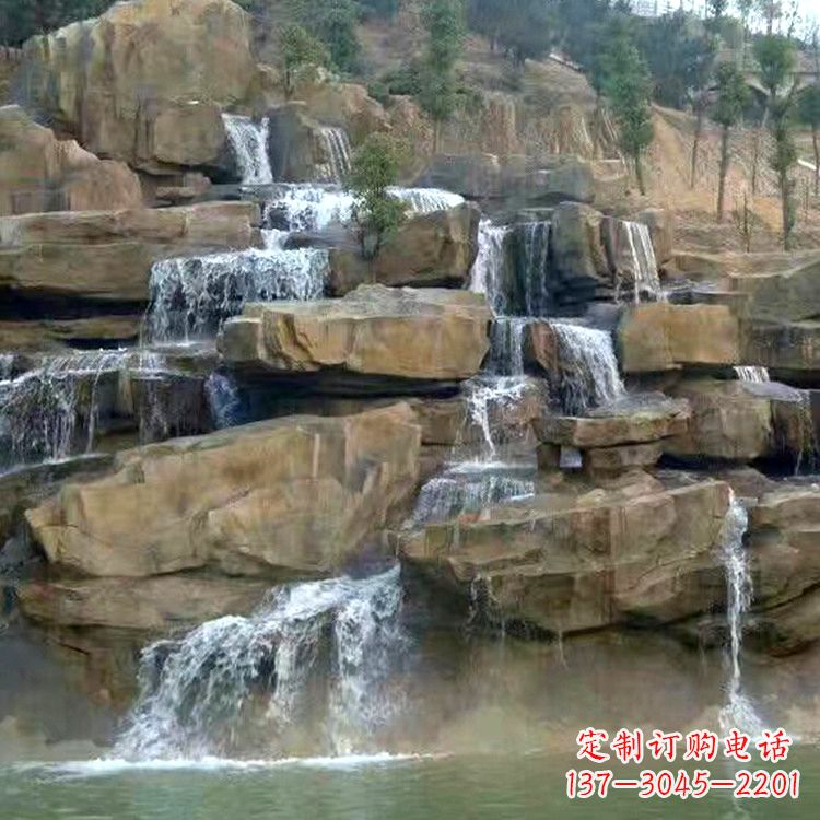 宁夏公园假山流水景观
