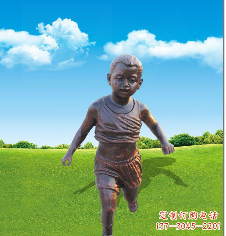 宁夏优雅玻璃钢仿铜儿童雕塑