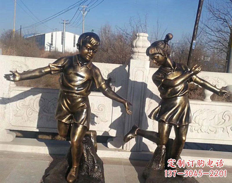 宁夏新颖花篮儿童铜雕