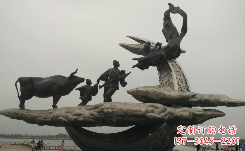 宁夏非凡爱恋不锈钢牛郎织女雕塑