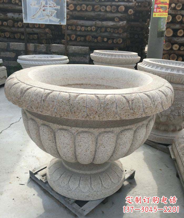 宁夏高质量大理石花盆石雕