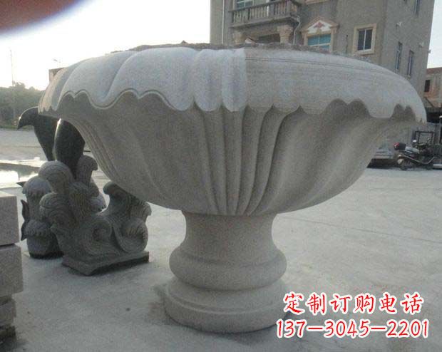 宁夏高端大理石花盆雕塑