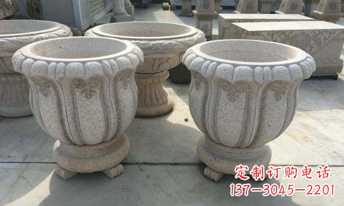 宁夏优雅大理石花盆雕塑