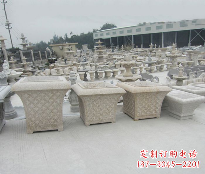 宁夏优雅花盆大理石雕塑