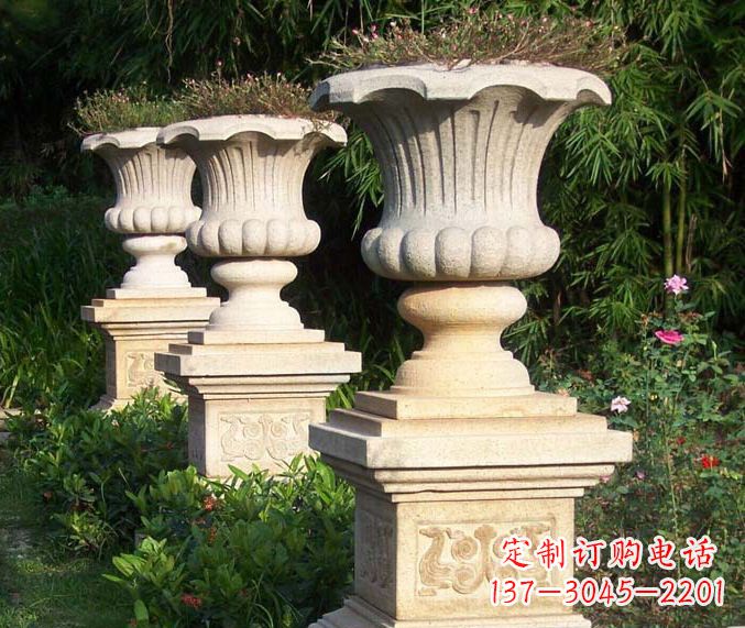 宁夏高质量大理石花盆石雕