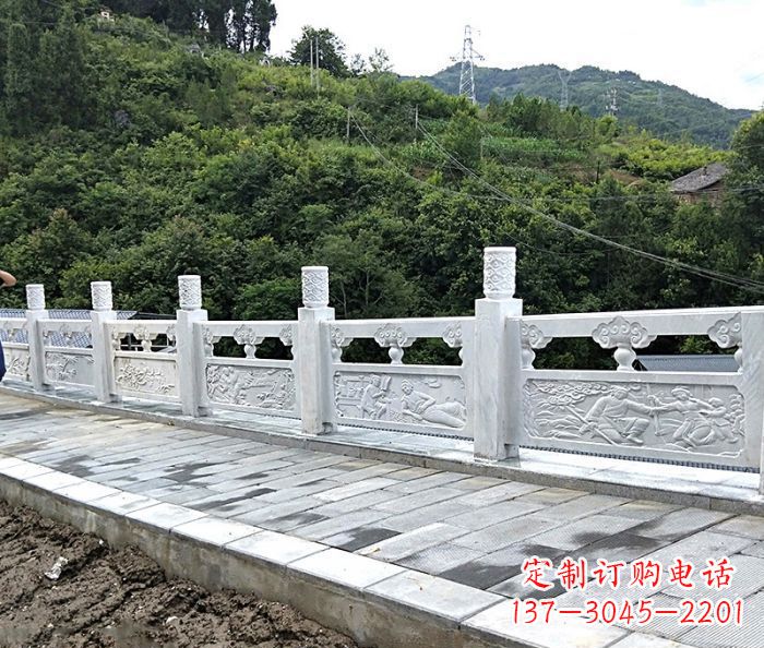 宁夏专为公园景观定制的大理石栏板石雕