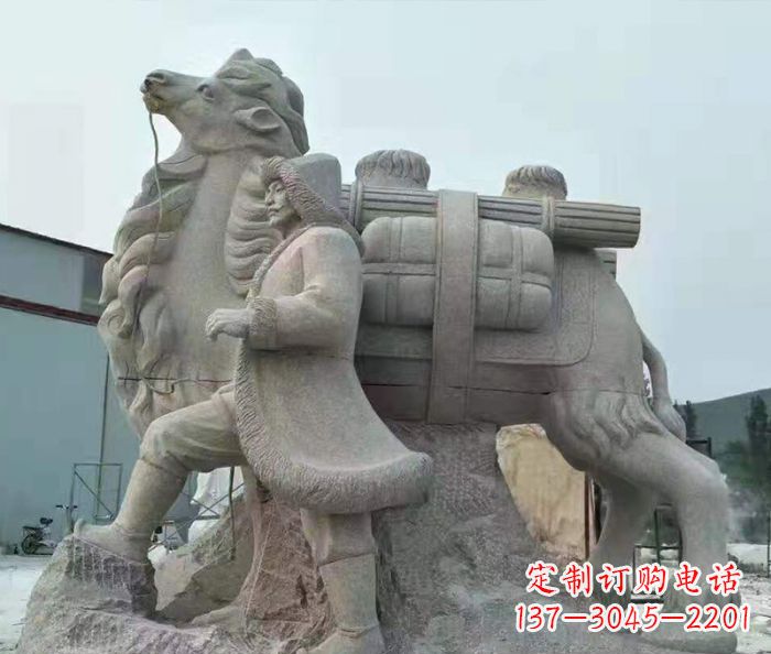 宁夏精致精美的大理石骆驼石雕