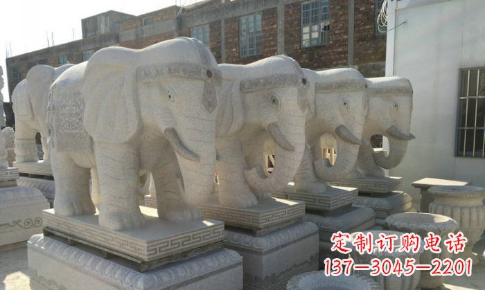 宁夏缅甸大理石缅甸大象雕塑