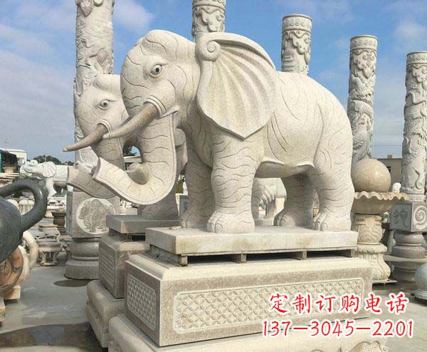 宁夏大理石招财大象雕塑