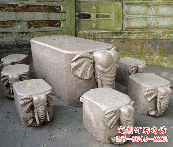 宁夏精美小象大理石雕塑