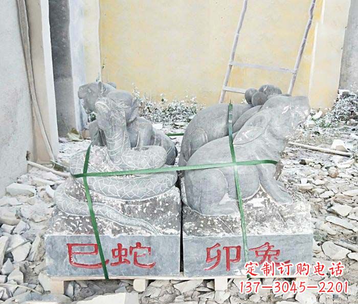 宁夏公园景观仿古12生肖石雕