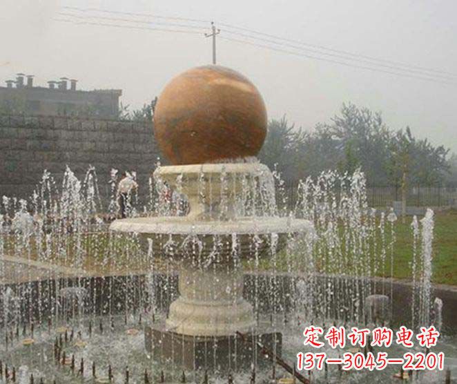 宁夏艺术品级风水球喷泉石雕