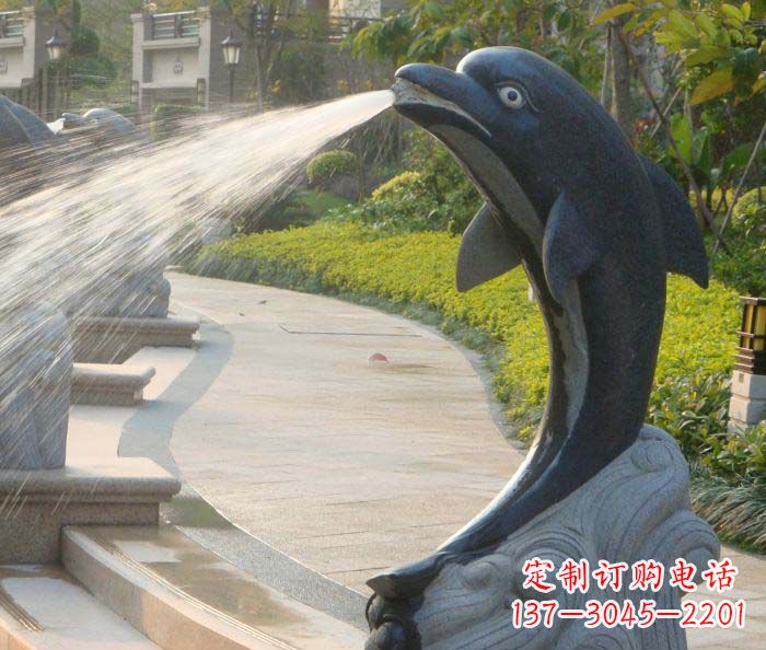 宁夏现代公园景观海豚雕塑
