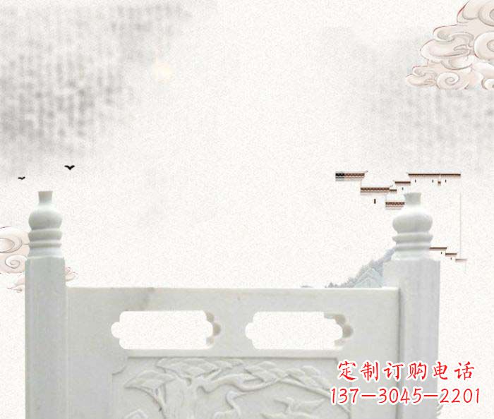 宁夏公园景观汉白玉石雕栏板