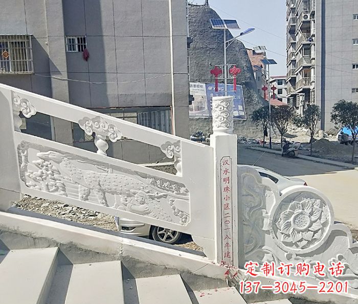 宁夏公园景观汉白玉石雕栏板 (5)