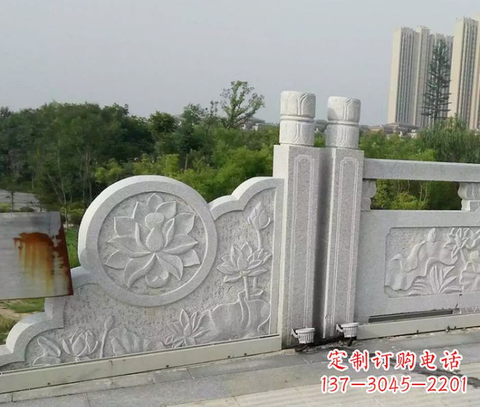宁夏公园景观汉白玉石雕栏板 (4)