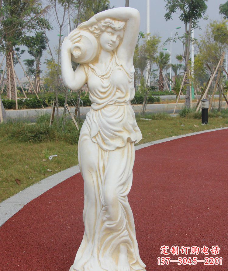 宁夏公园景观汉白玉仕女石雕