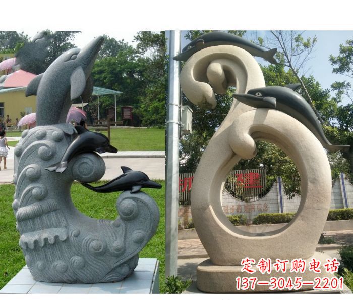 宁夏海豚雕塑,让你的公园景观更加优美缤纷