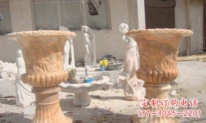宁夏红花盆石雕艺术雕塑