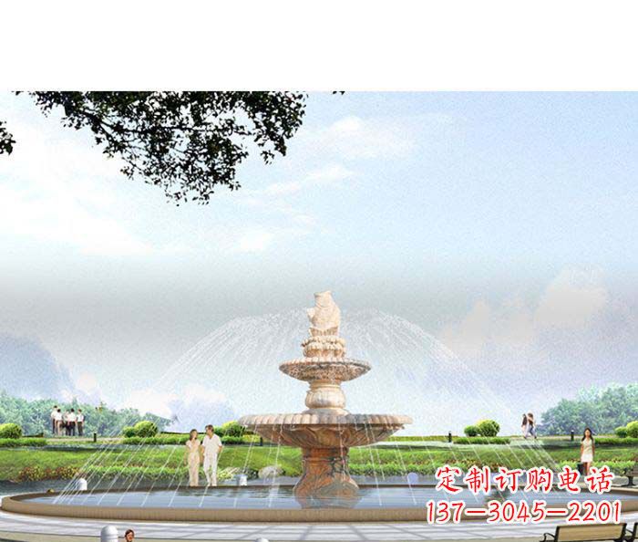 宁夏精美玉鲤鱼雕塑 精良景观装置