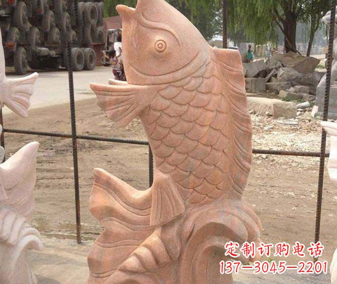 宁夏红石喷泉雕塑,点亮公园景观