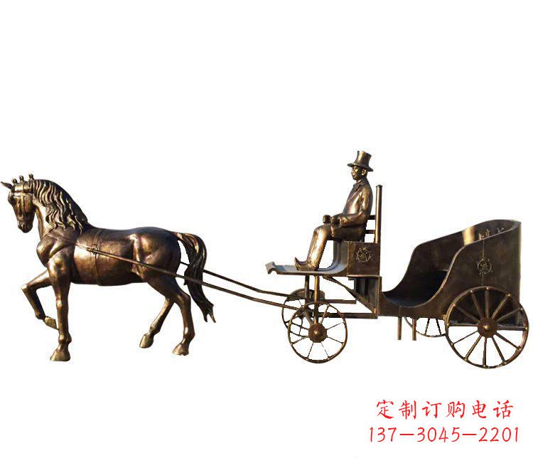 宁夏马车玻璃钢仿铜雕塑