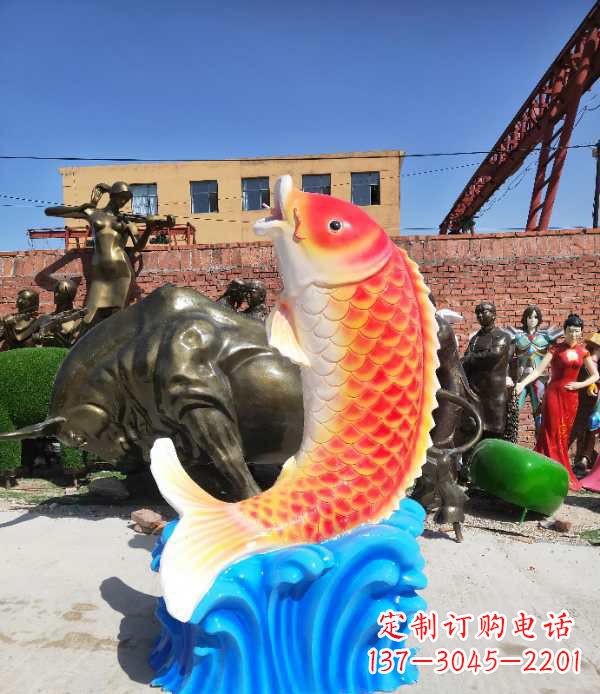 宁夏专业玻璃钢鲤鱼雕塑让自然美景一直持久