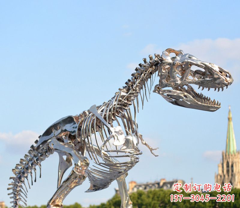 宁夏公园恐龙雕塑不锈钢