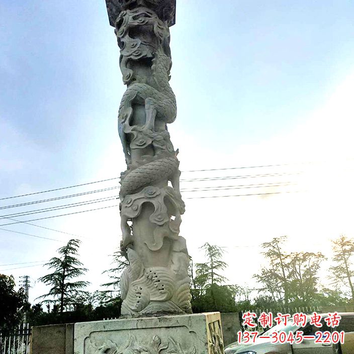 宁夏公园龙柱石雕