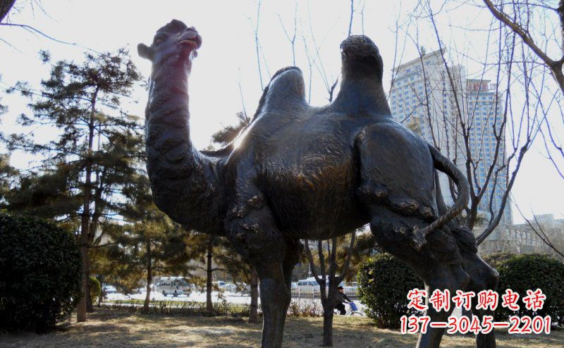 宁夏优美雕刻骆驼铜雕塑