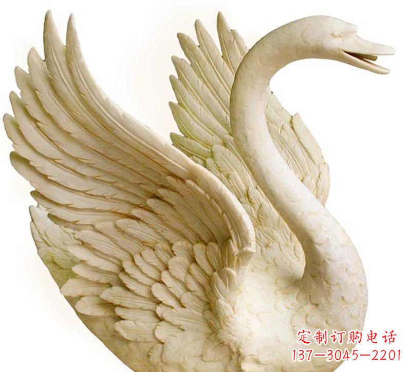 宁夏公园喷水天鹅石雕