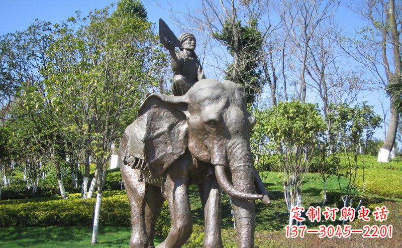 宁夏 令人惊叹的大象铜雕塑