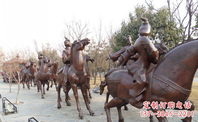 宁夏蓬勃向上的骑马雕塑