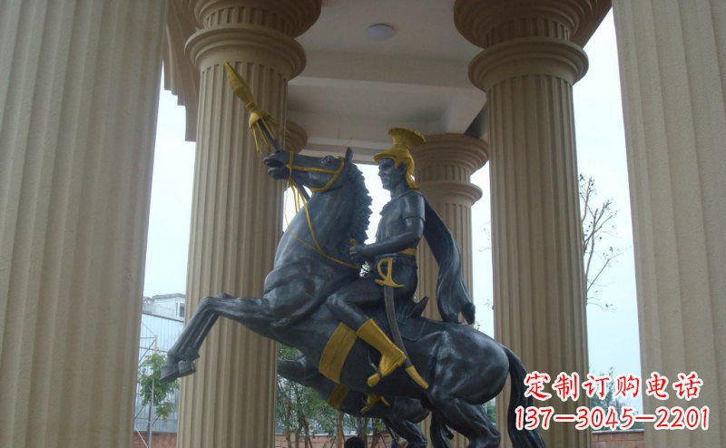 宁夏公园骑马的罗马士兵人物铜雕