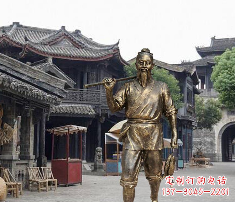 宁夏中领雕塑典雅渔夫铜雕