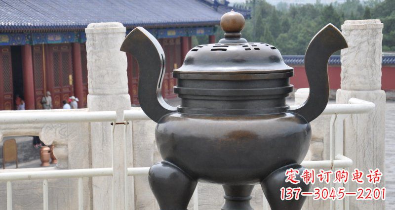 宁夏高雅香炉铜雕,景观雕塑装置