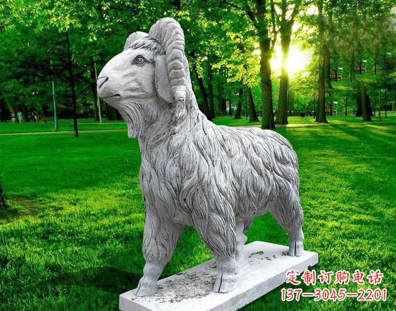 宁夏欣赏大自然的魅力,园林装饰,定制精美山羊石雕