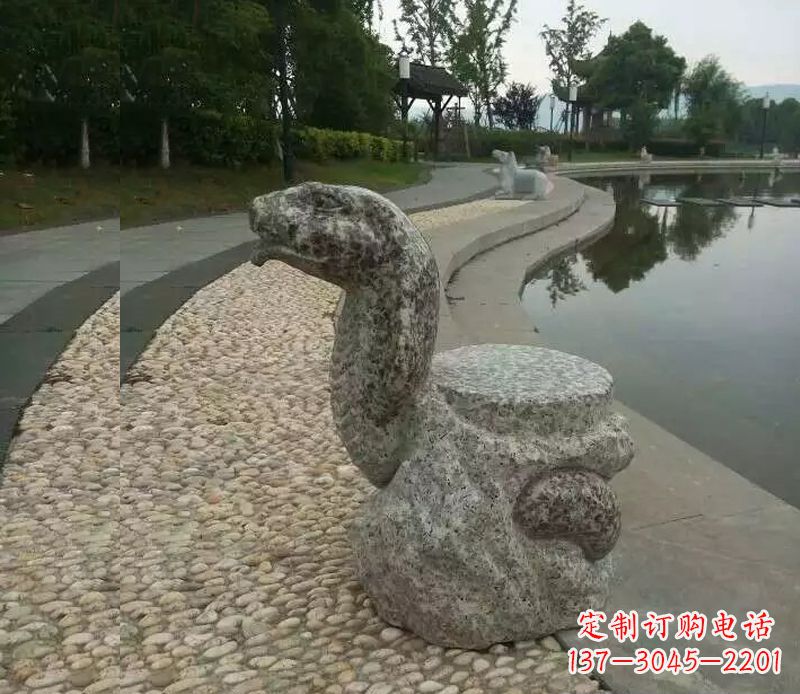 宁夏中领雕塑-十二生肖蛇石雕