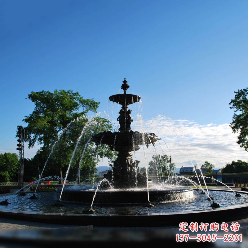 宁夏公园石雕喷泉水景雕塑