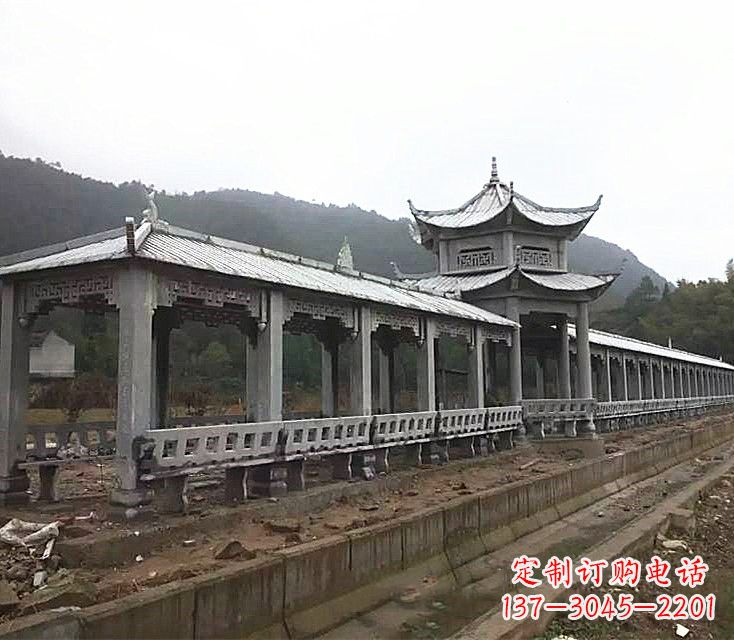 宁夏公园石雕亭子长廊