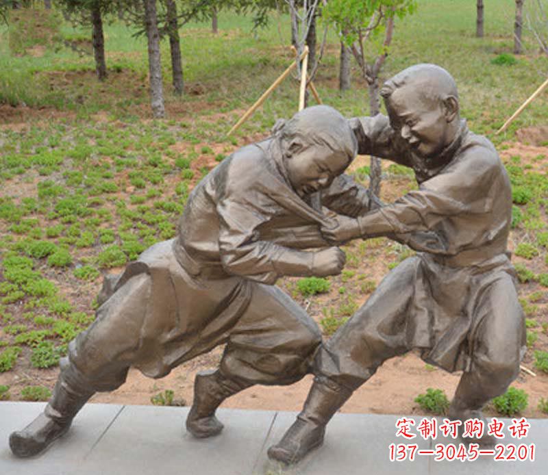 宁夏精致雕塑小男孩铜雕