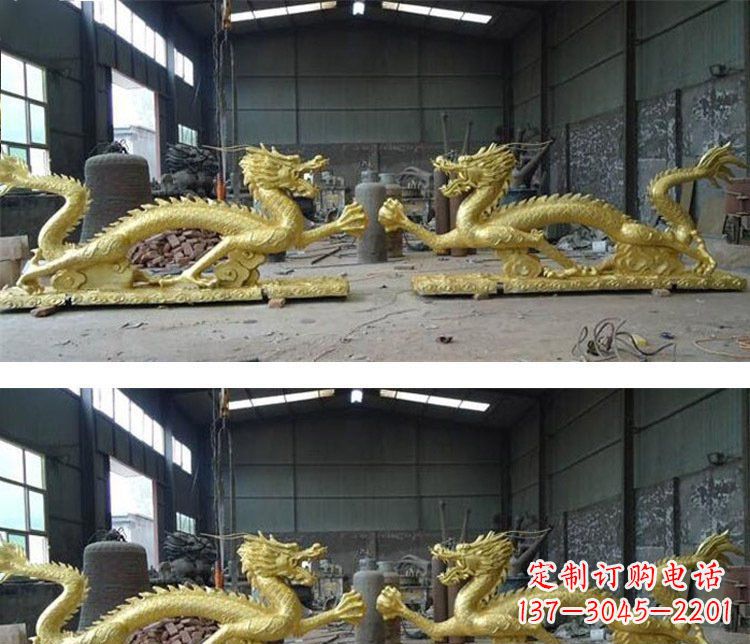 宁夏公园双龙戏珠铜雕